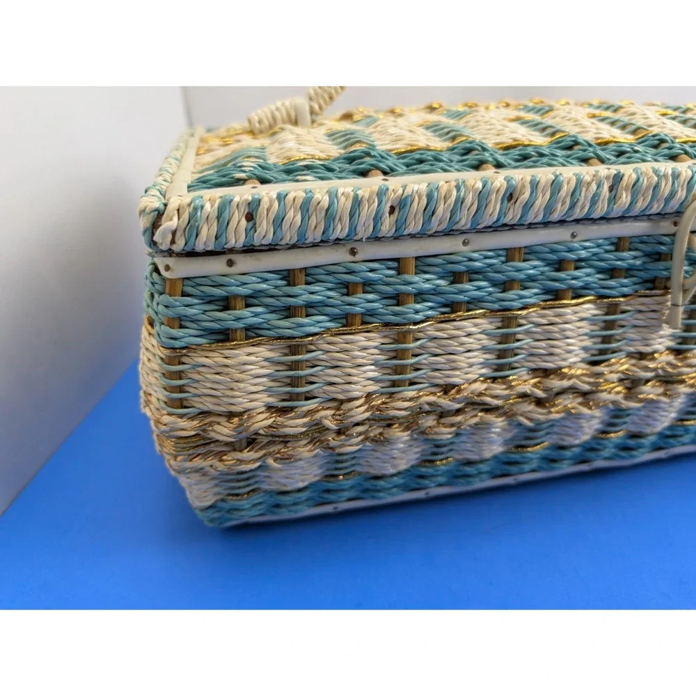 Vintage Wicker Sewing Basket LARGE 15